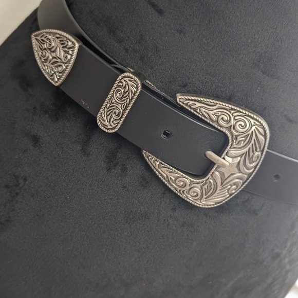 Double Buckle Waist Belt Women's Black - Picture 3 of 8